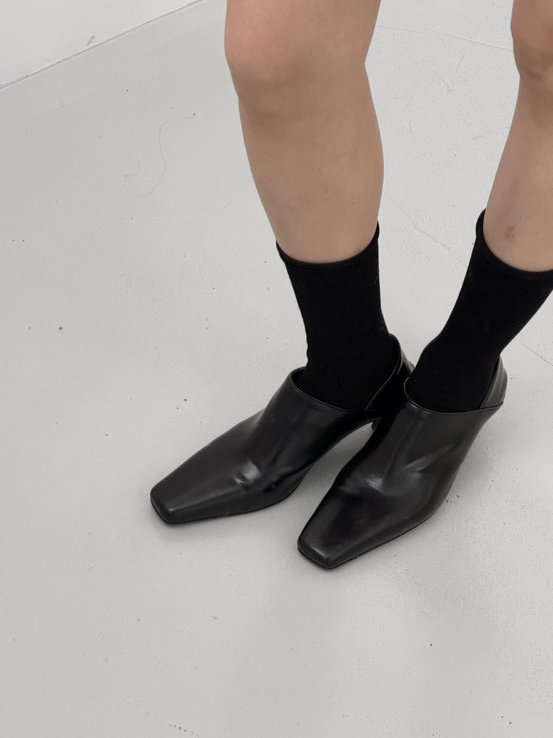 Two-way Squared Toe Heeled Mules