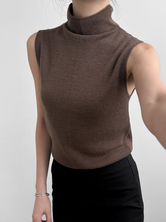 High Neck Knit Top