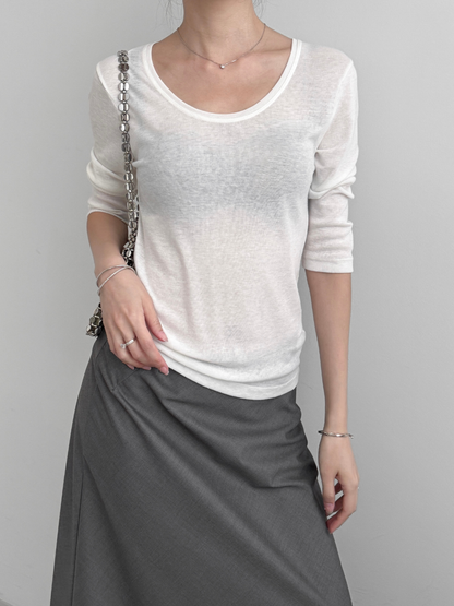 3/4 Sleeve Sheer Top