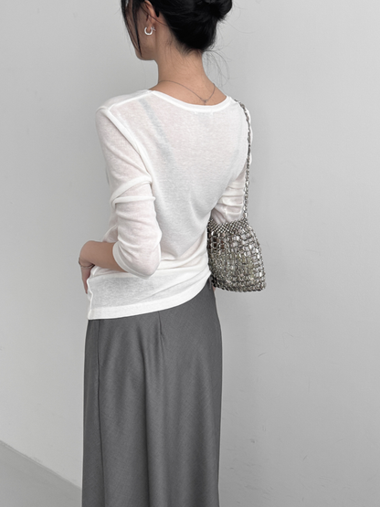 3/4 Sleeve Sheer Top