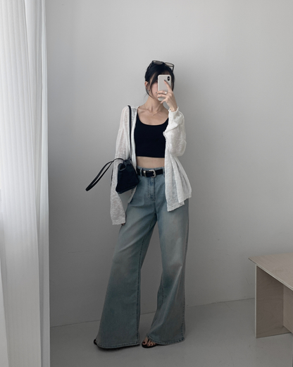 Vintage Wash Bootcut Jeans