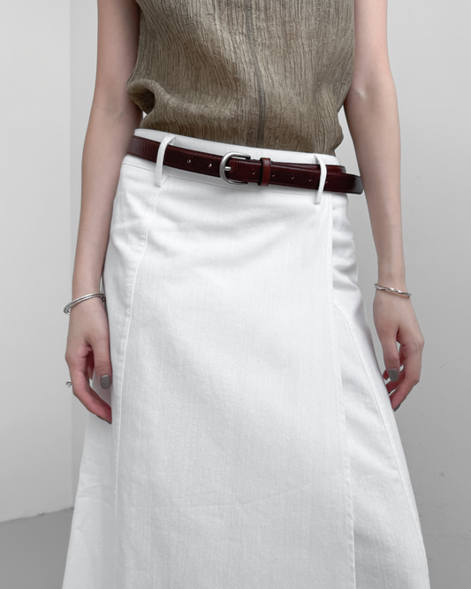 2.5cm Croc-effect Cowhide Belt