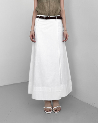 A-line Slit Denim Skirt