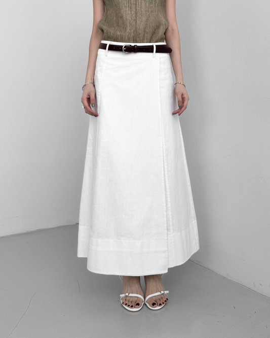 A-line Slit Denim Skirt