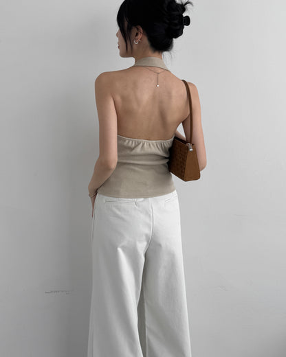 Buckle Patchwork Halter Top