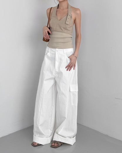 Buckle Patchwork Halter Top