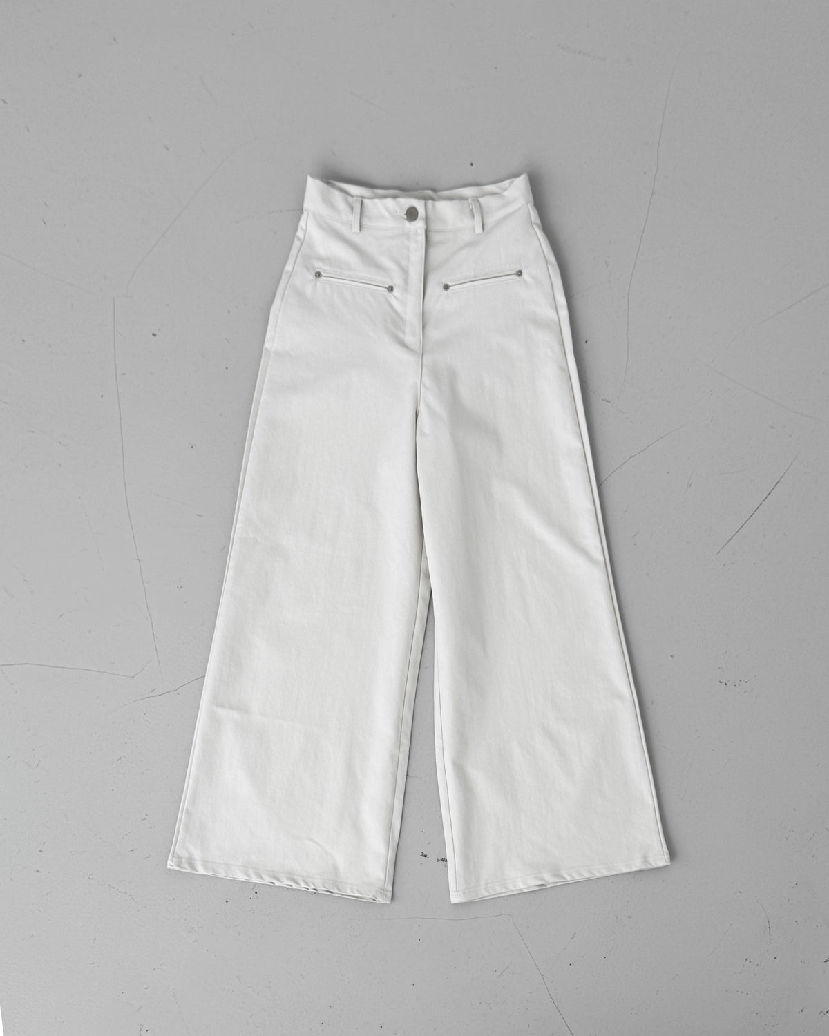 【2 Lengths】Cotton Wide Leg Trousers