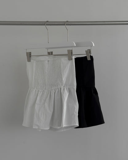 Cinched Waist Flare Tube Top