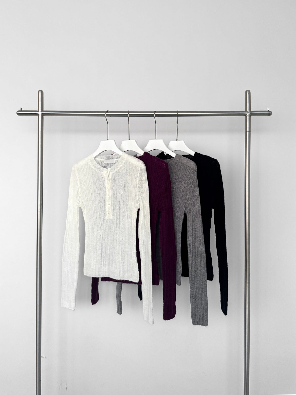 Sheer Henley Knit Top