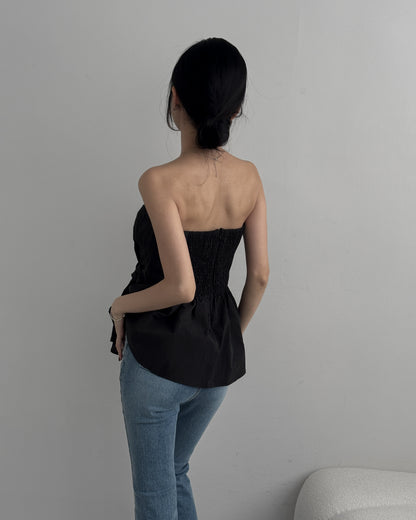 Cinched Waist Flare Tube Top