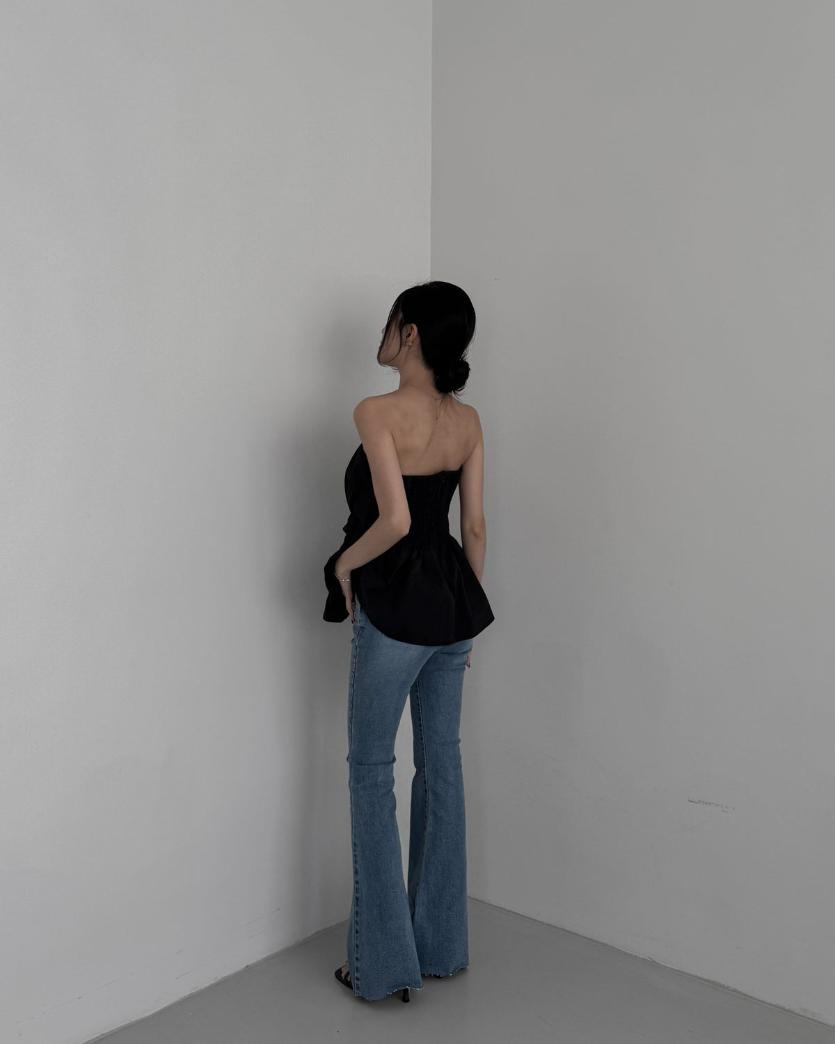 Cinched Waist Flare Tube Top