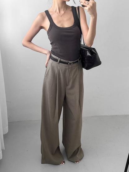 Two-pleat Trousers with Belt