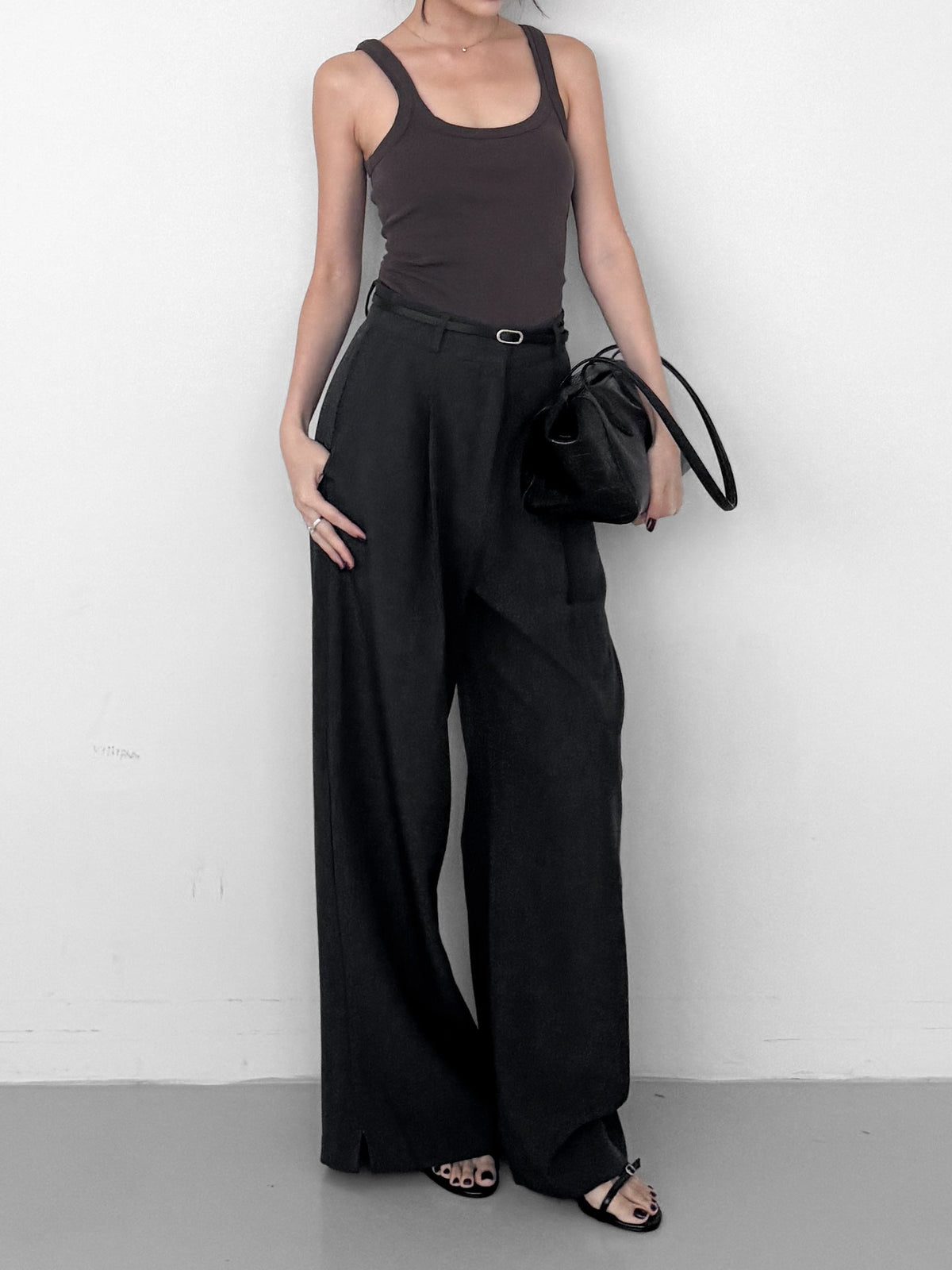 Two-pleat Trousers with Belt
