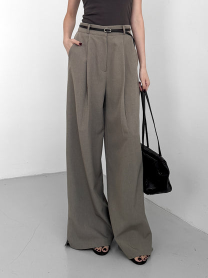 Two-pleat Trousers with Belt