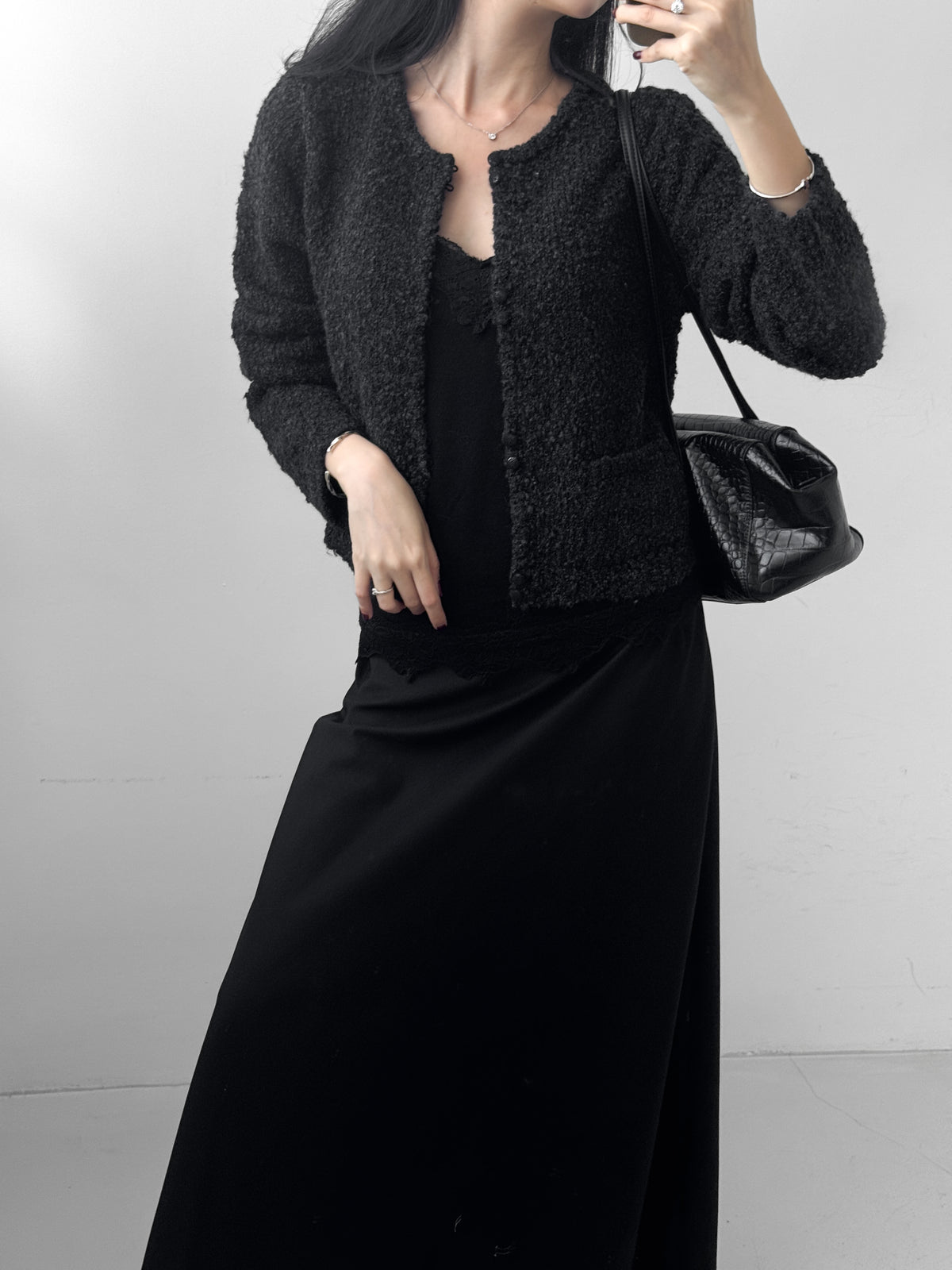 Boucle Fitted Cardigan