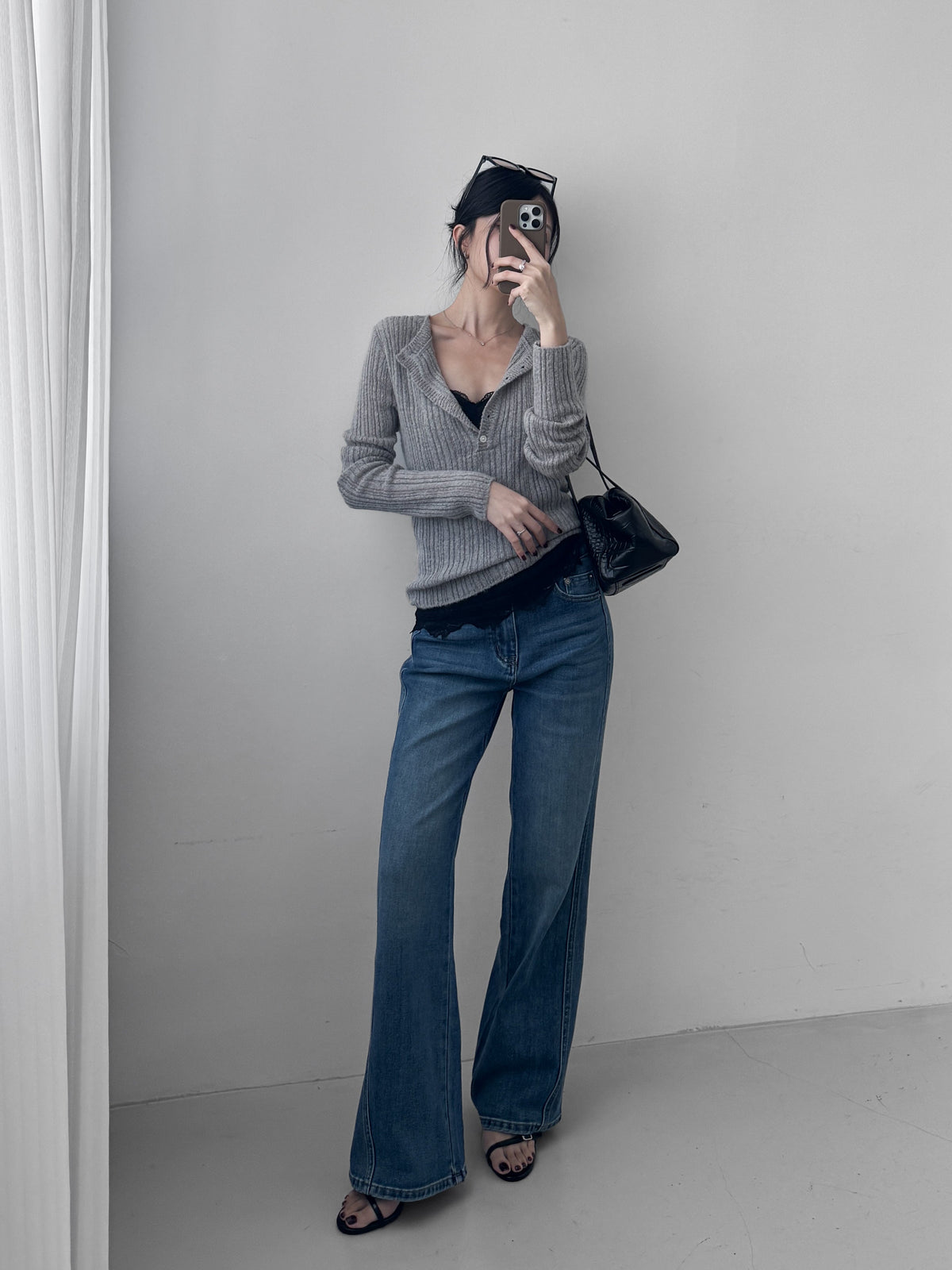 Slim Straight Cut High Waisted Jeans