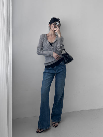 Slim Straight Cut High Waisted Jeans
