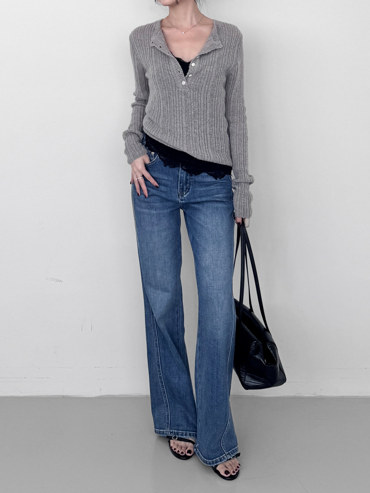 Slim Straight Cut High Waisted Jeans