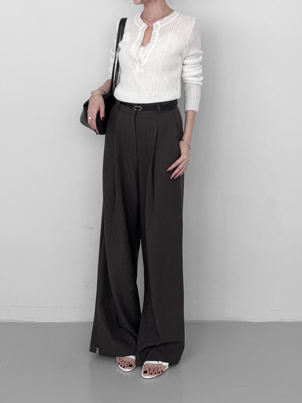 Two-pleat Trousers with Belt