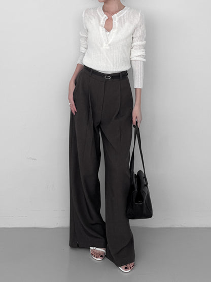Sheer Henley Knit Top