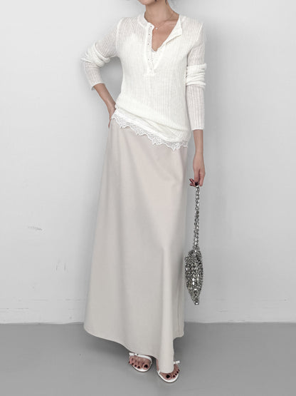 Sheer Henley Knit Top