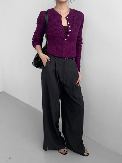 Sheer Henley Knit Top