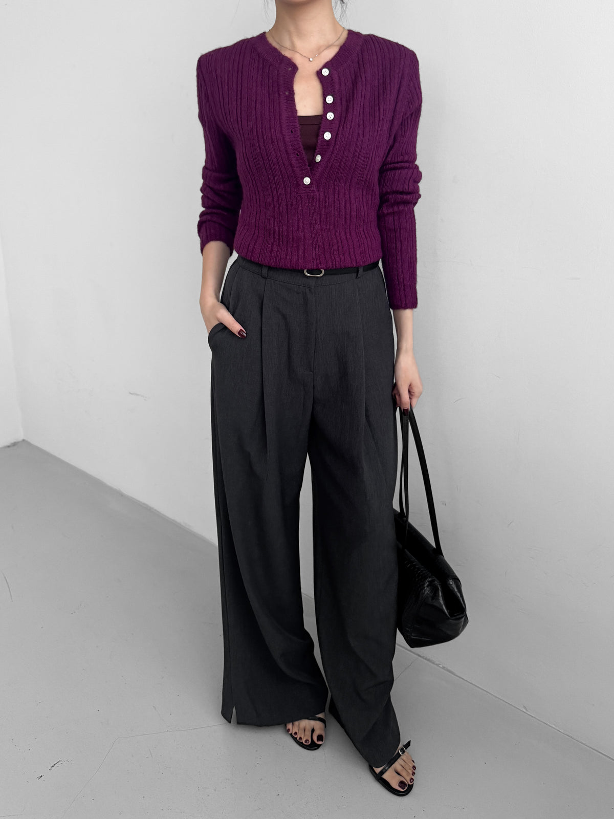 Sheer Henley Knit Top