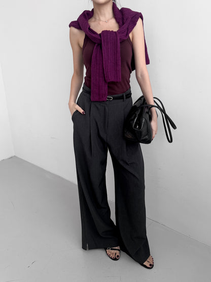 Two-pleat Trousers with Belt