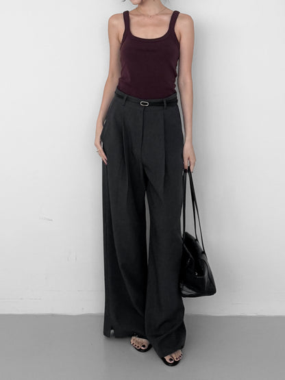 Two-pleat Trousers with Belt
