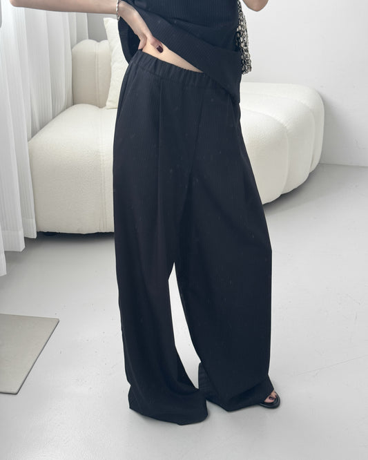 Pinstripe Wide Leg Trousers