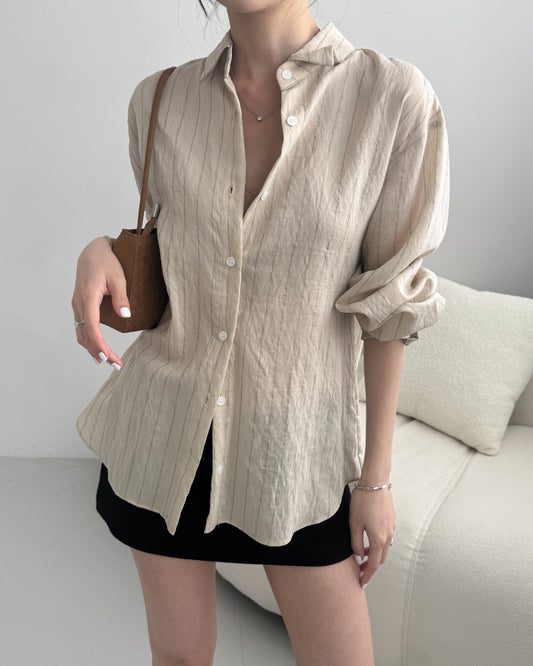 Sheer Rayon Pinstripe Shirt