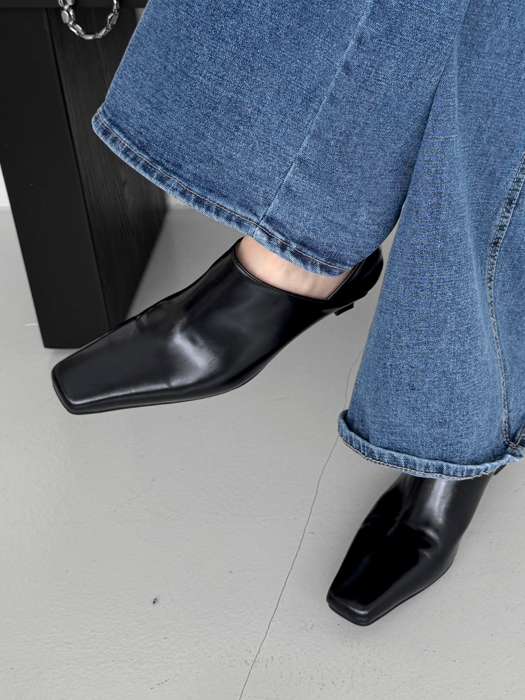 Two-way Squared Toe Heeled Mules