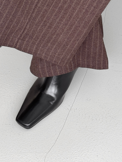 Two-way Squared Toe Heeled Mules